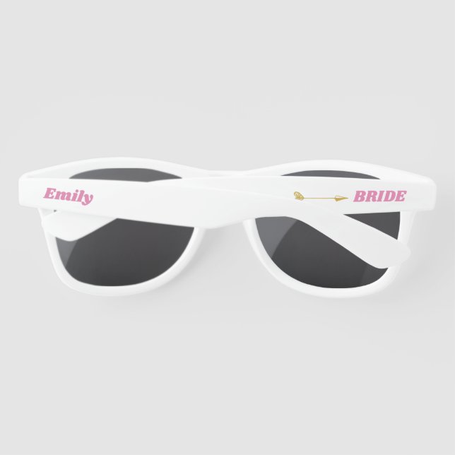Lunettes De Soleil Bachelorette personnalisée Favoriser la mariée (Dos)