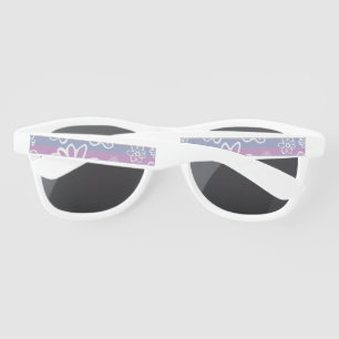 Lunettes de soleil blanches et violettes pour femm
