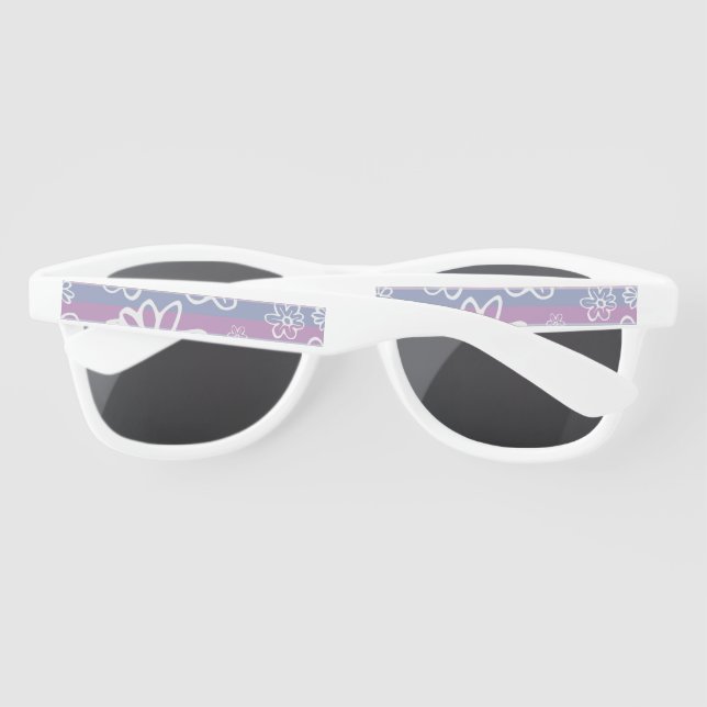 Lunettes de soleil blanches et violettes pour femm (Dos)