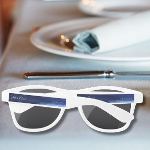 Lunettes De Soleil Chic Navy Aquarelle Brush Strokes Guest Faveurs