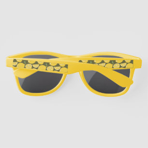 Lunettes De Soleil Citrons jaunes et motif vert olive : Citrus modern