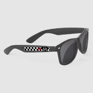 Lunettes De Soleil Cool personnalisé Motif d'indicateur d'À damiers n