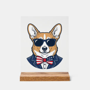 Lunettes de soleil Corgi patriotiques Art vectorie