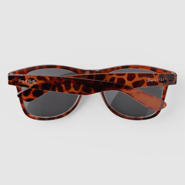 Lunettes De Soleil Couple marié, nom et date du monogramme (Dos)