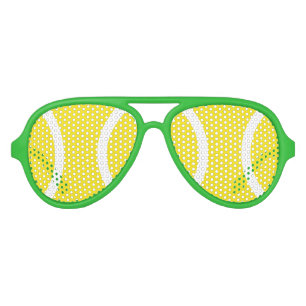 Lunettes de soleil de fête de balle de tennis jaun
