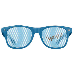 Lunettes de soleil de fête de nom antique (bleu ci