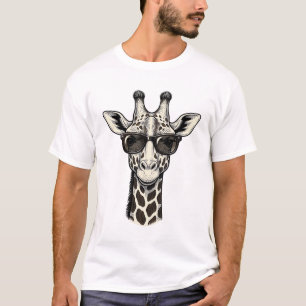 Lunettes de soleil de girafe cool T-shirt à gravur