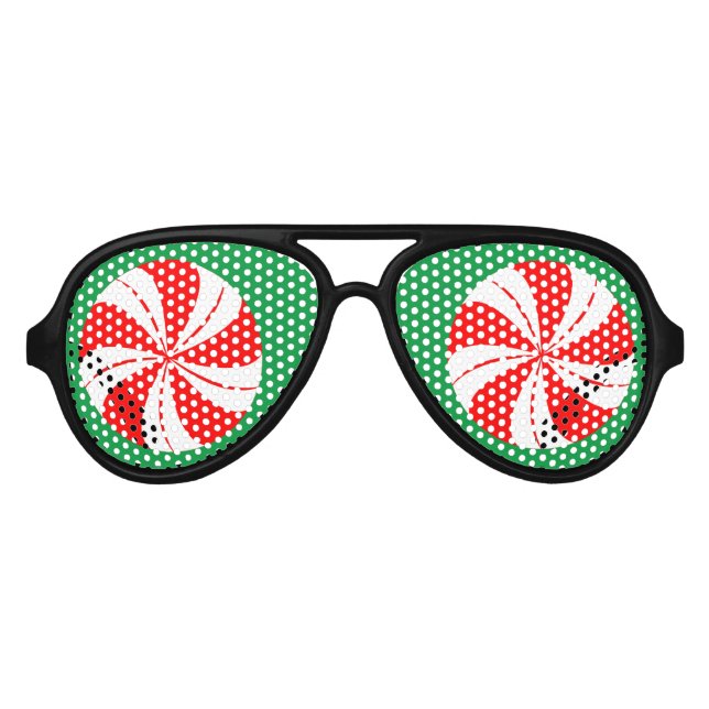 Lunettes de soleil de la fête de Noël Peppermenthe (Devant)