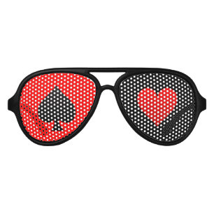 lunettes de soleil de partie de pelle et de coeur