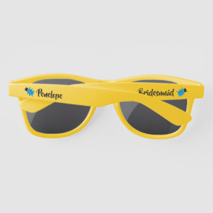 Lunettes De Soleil Demoiselle d'honneur jolie coccinelle bleue tachet