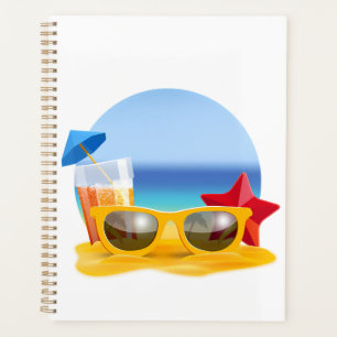 Lunettes de soleil et scène de plage pour l'été