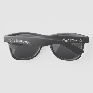 Lunettes De Soleil Étoile en noir et blanc Meilleur homme avec nom