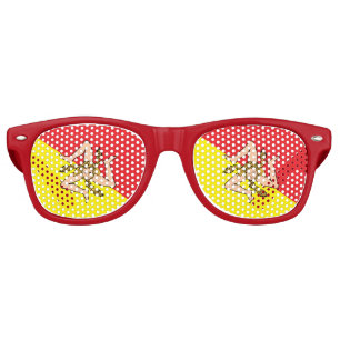 Lunettes de soleil Fête avec drapeau de la Sicile
