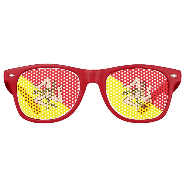 Lunettes de soleil Fête avec drapeau de la Sicile (Devant)