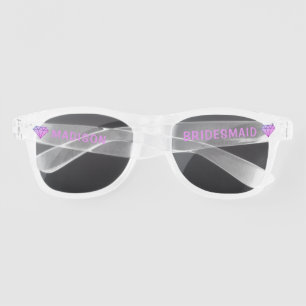 Lunettes De Soleil Fiançailles mariage Diamond Chic Nom personnalisé