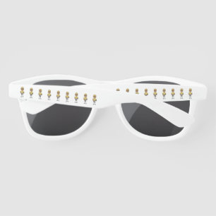 Lunettes De Soleil joueur de football vintage rétro noir jaune simple