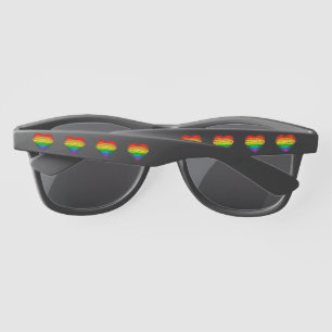 Lunettes De Soleil Le cœur arc-en-ciel de SlipperyJoe griffonné tourb