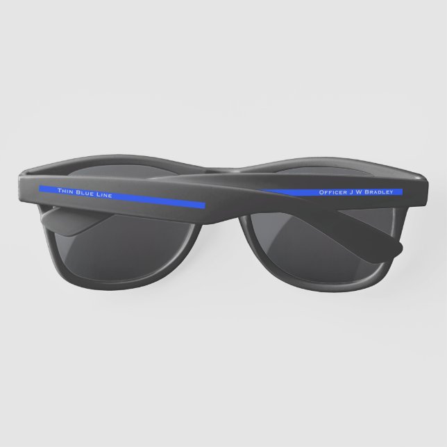 Lunettes De Soleil Ligne Bleue Mince avec le nom de l'officier Soutie (Dos)