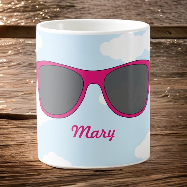 Lunettes de soleil magenta amusantes contre Mug de (Créateur téléchargé)