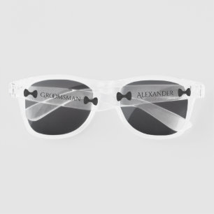 Lunettes De Soleil Mariage amusant Groomsman Black Cravate