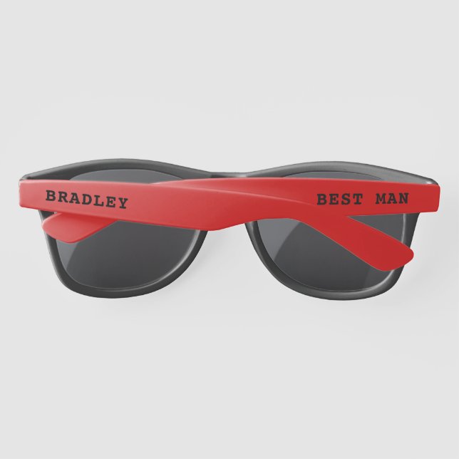 Lunettes De Soleil Mariage Best Man Modern Nom Personnalisé Personnal (Dos)