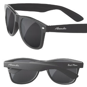 Lunettes De Soleil Mariage de nom de script personnalisé Best Man