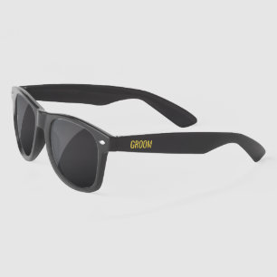 Lunettes De Soleil Mariage Personnalisé Groom Black And Gold
