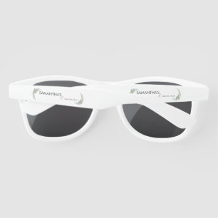 Lunettes De Soleil Mariage rustique à l'aquarelle Eucalyptus Vert ten
