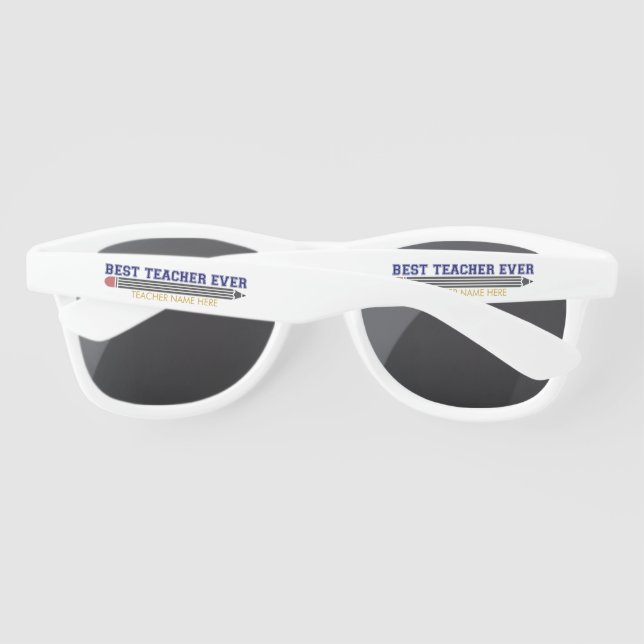 Lunettes De Soleil Meilleur enseignant personnalisé jamais - Cadeau C (Dos)