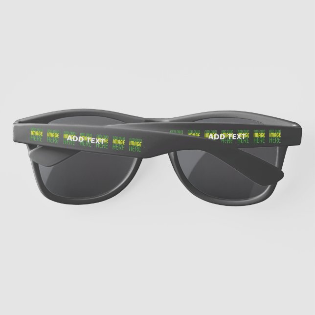 LUNETTES DE SOLEIL MODÈLE DE TEXTE D'IMAGE NOIRE SIMPLE ET MODERNE (Dos)