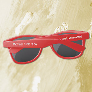 Lunettes De Soleil Moderne personnalisée réunion de famille rouge en