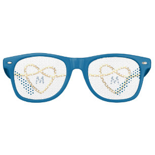 Lunettes de soleil monogramme de mariage rétro