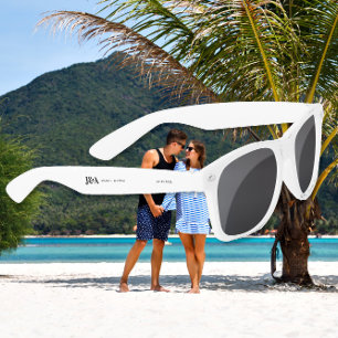 Lunettes De Soleil monogramme élégant chocolat mariage faveur
