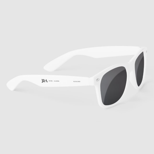 Lunettes De Soleil monogramme élégant chocolat mariage faveur (Droite)