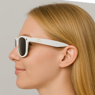 Lunettes De Soleil Monogramme Or Élégant Minimaliste Chic