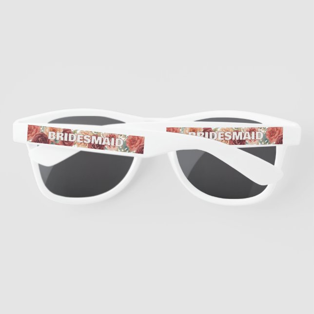 Lunettes De Soleil Motif de fleurs de automne rustique avec femme de  (Dos)