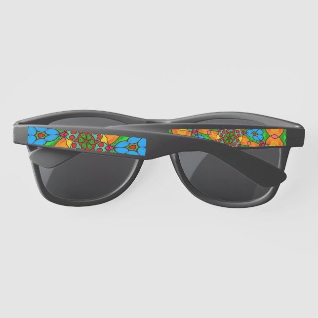 Lunettes De Soleil Motif de fleurs esthétiques (Dos)