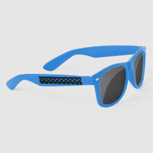 Lunettes De Soleil Motif floral fleurs bleues