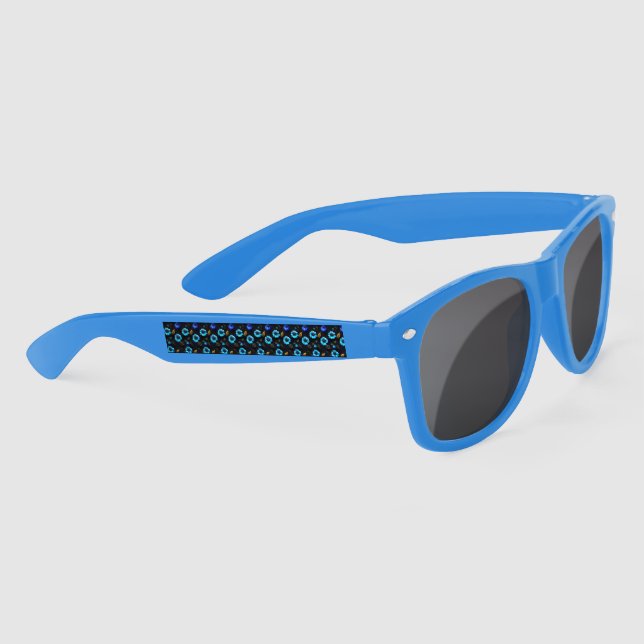 Lunettes De Soleil Motif floral fleurs bleues (Droite)