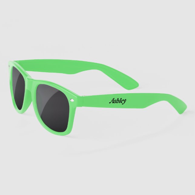 Lunettes De Soleil néon personnalisé vert foncé lense (Gauche)