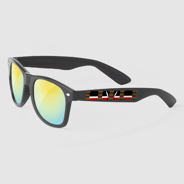Lunettes De Soleil Noir Rouge Vert Jaune Kenya Bas (Gauche)