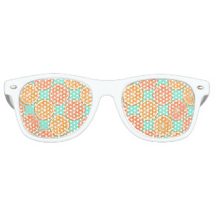 Lunettes de soleil orange Turquoise bleu blanc rét