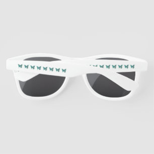 Lunettes De Soleil Papillon aux plumes de paon vert