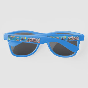 Lunettes De Soleil Poissons tropicaux nageant Fond