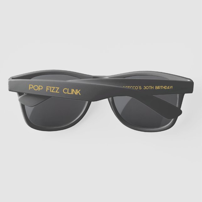 Lunettes De Soleil Pop Fizz Clink Élégante Typographie (Dos)