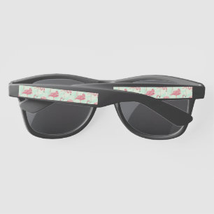 Lunettes De Soleil Preppy Chic Elegant Pink Flamingo Motif