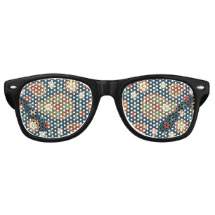 Lunettes de soleil rétro à motif paisley fraise