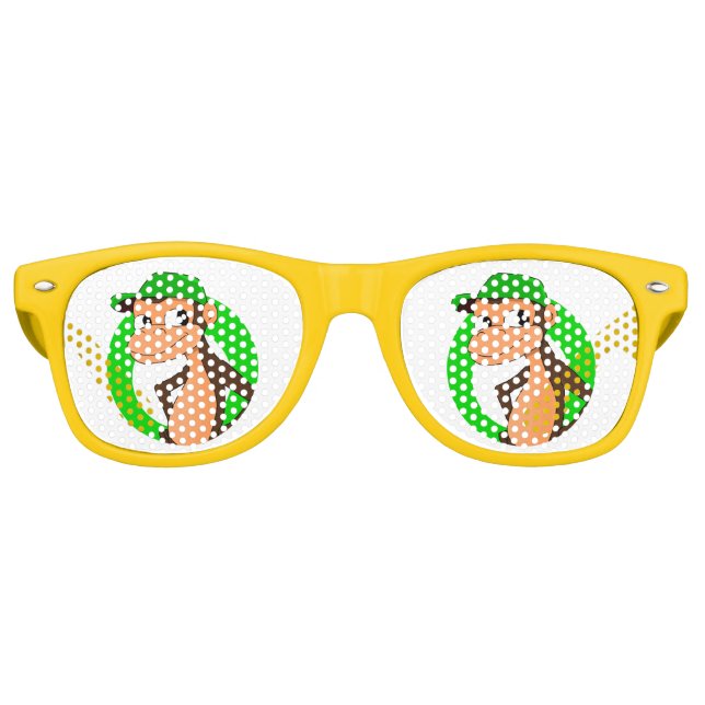 Lunettes de soleil rétro de dessin animé Chimp (Devant)