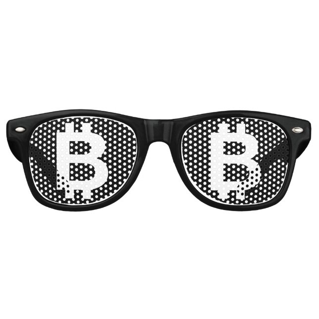 Lunettes de soleil rétro de fête Bitcoin B Cool (Devant)