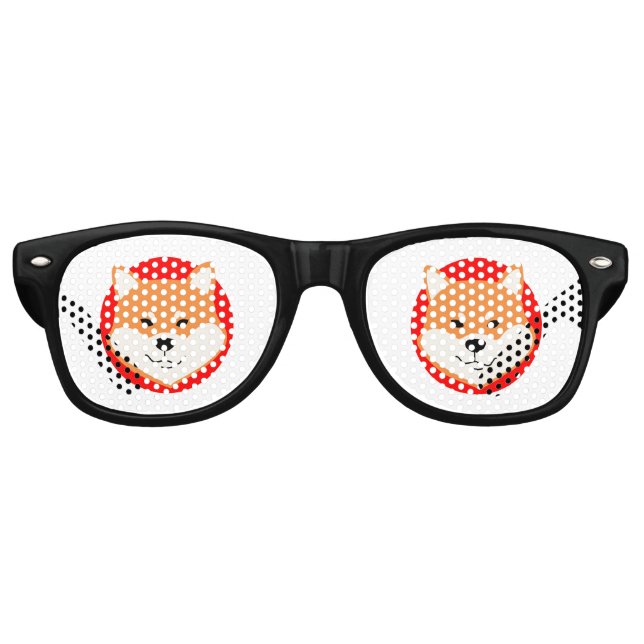 Lunettes de soleil rétro de fête originales Shiba  (Devant)